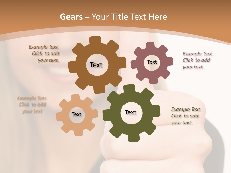 A Woman Giving A Thumbs Up With A Brown Background PowerPoint Template