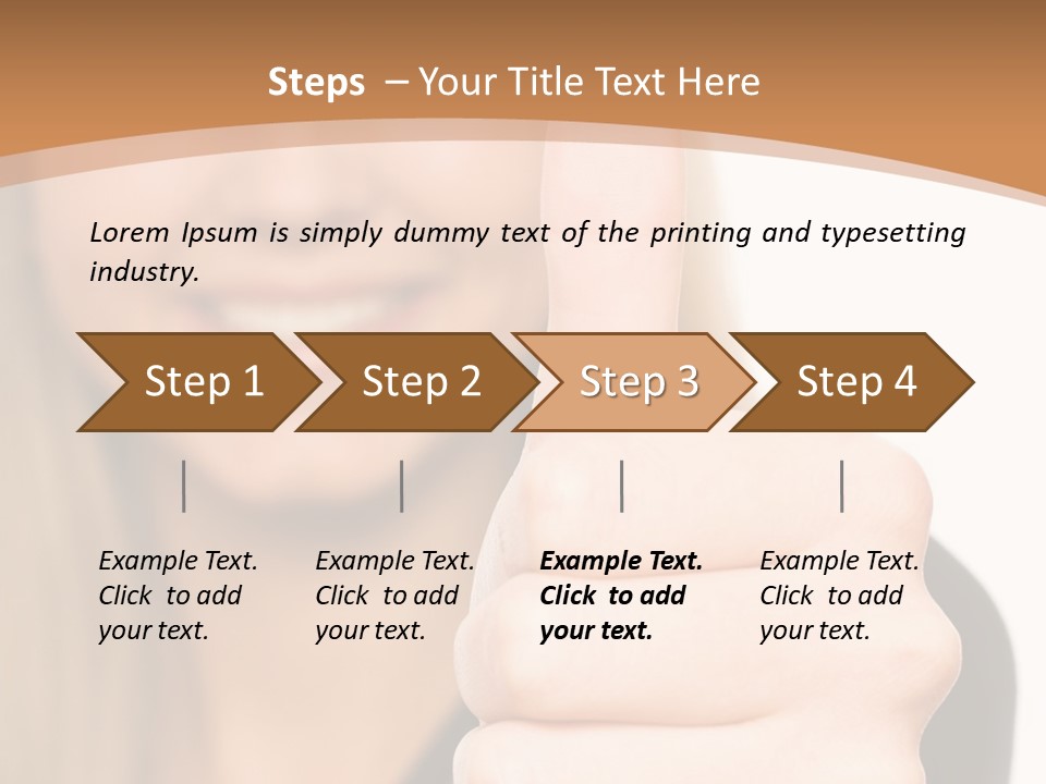A Woman Giving A Thumbs Up With A Brown Background PowerPoint Template
