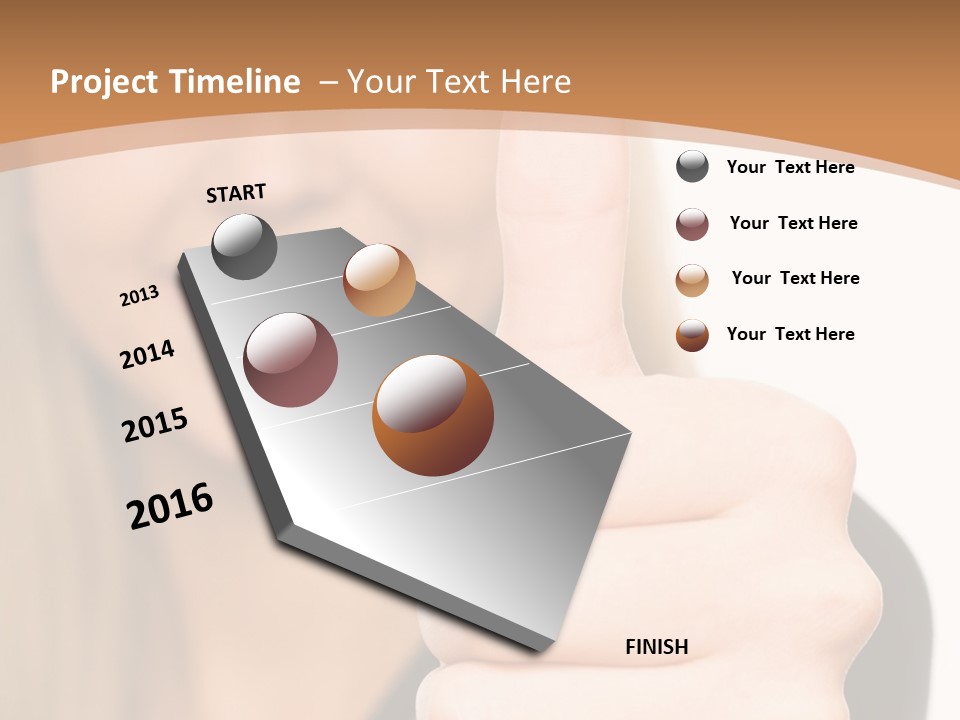 A Woman Giving A Thumbs Up With A Brown Background PowerPoint Template