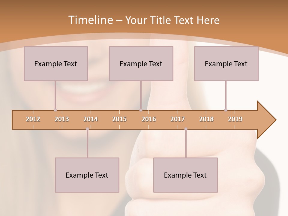 A Woman Giving A Thumbs Up With A Brown Background PowerPoint Template