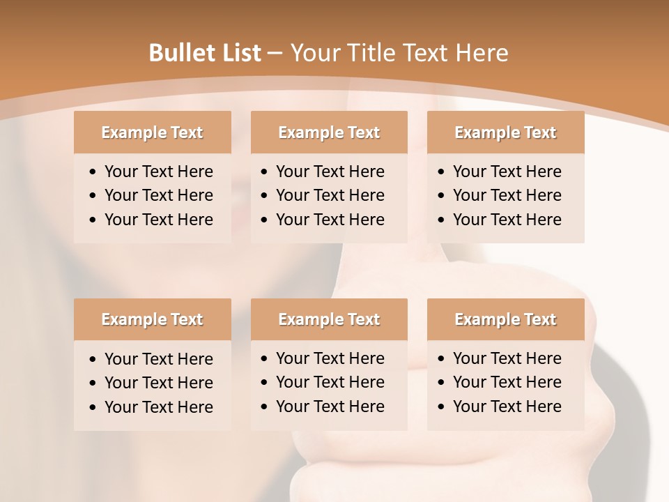 A Woman Giving A Thumbs Up With A Brown Background PowerPoint Template