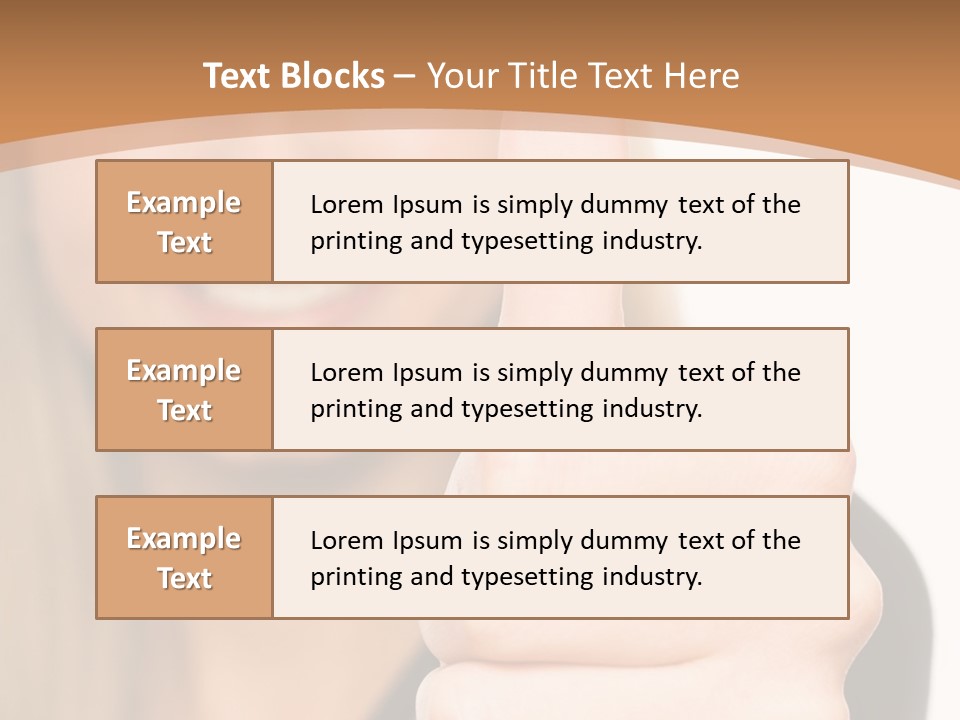 A Woman Giving A Thumbs Up With A Brown Background PowerPoint Template