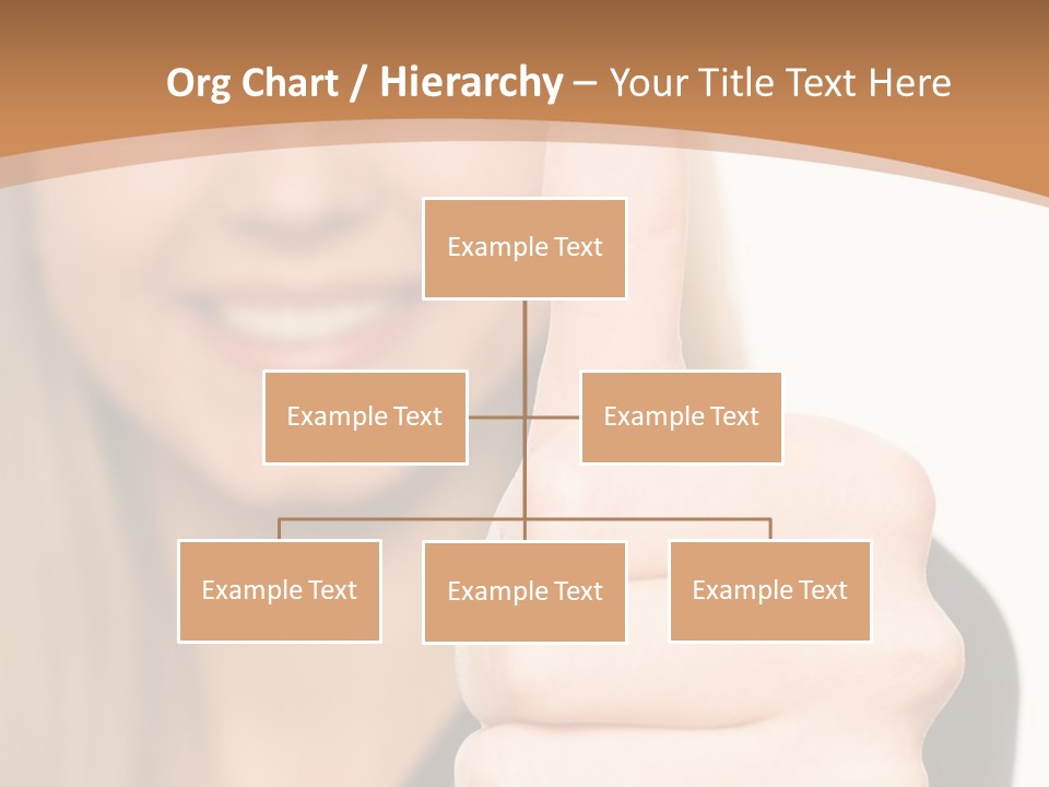 A Woman Giving A Thumbs Up With A Brown Background PowerPoint Template