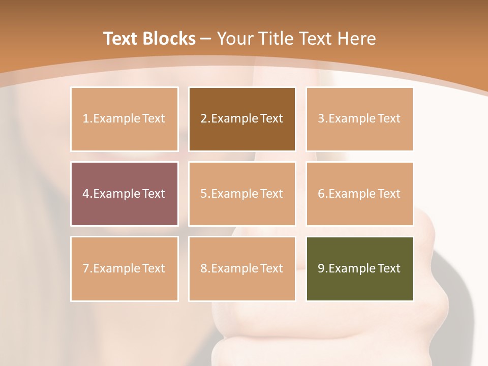 A Woman Giving A Thumbs Up With A Brown Background PowerPoint Template