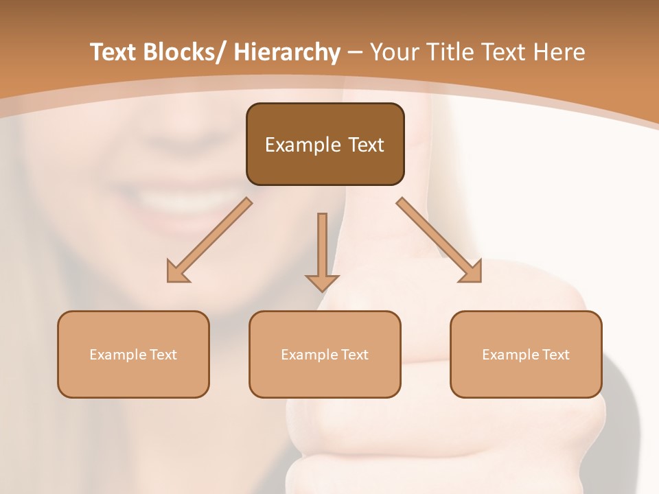 A Woman Giving A Thumbs Up With A Brown Background PowerPoint Template