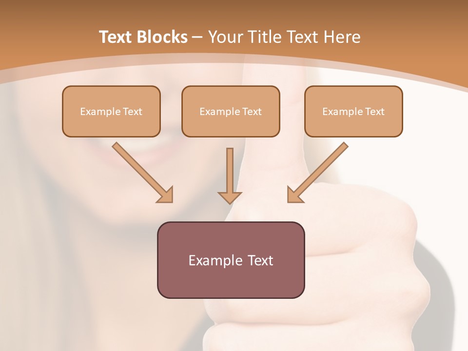 A Woman Giving A Thumbs Up With A Brown Background PowerPoint Template