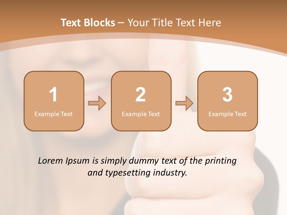 A Woman Giving A Thumbs Up With A Brown Background PowerPoint Template