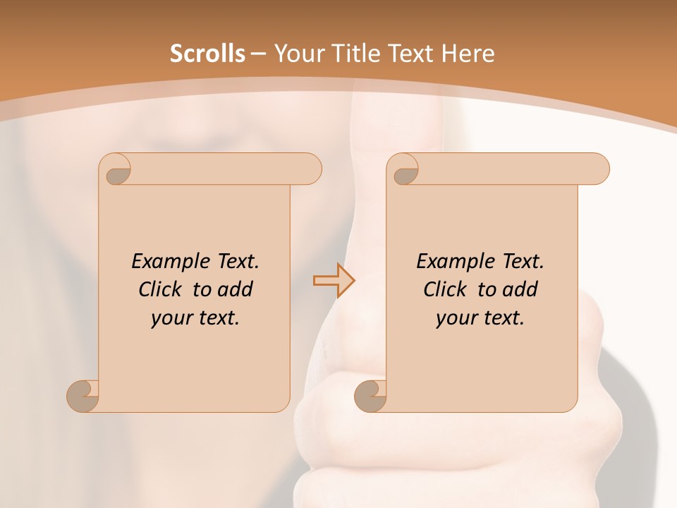 A Woman Giving A Thumbs Up With A Brown Background PowerPoint Template