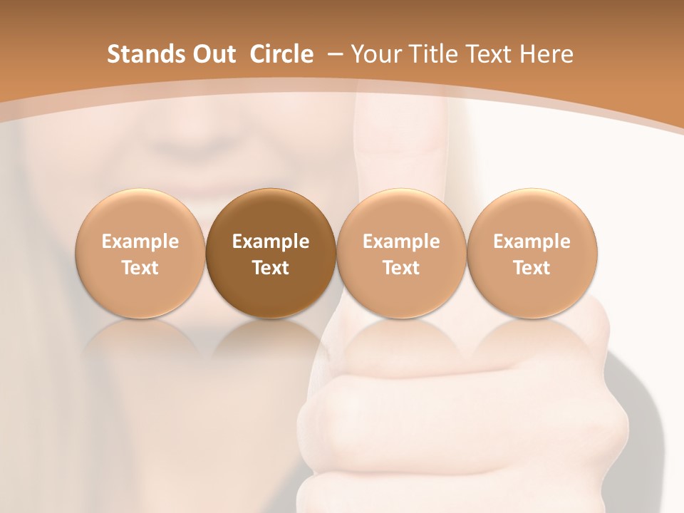 A Woman Giving A Thumbs Up With A Brown Background PowerPoint Template