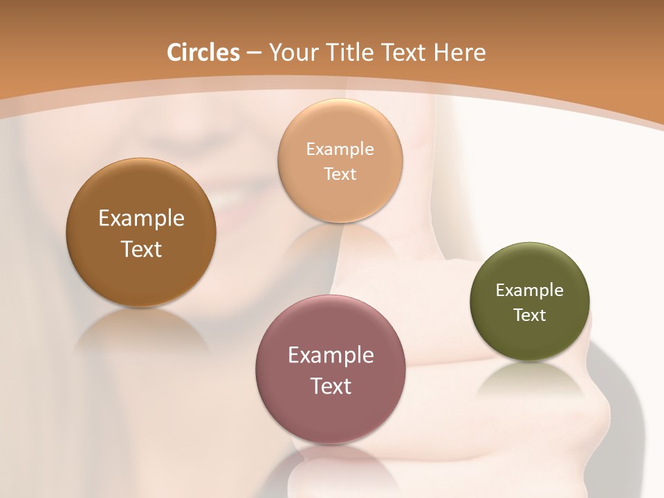 A Woman Giving A Thumbs Up With A Brown Background PowerPoint Template