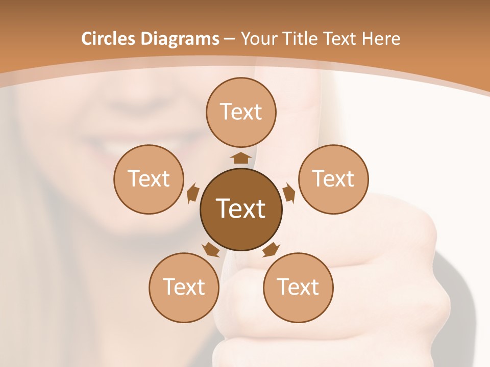 A Woman Giving A Thumbs Up With A Brown Background PowerPoint Template
