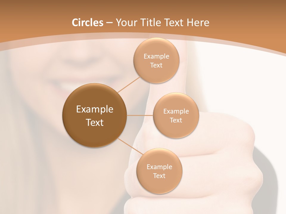 A Woman Giving A Thumbs Up With A Brown Background PowerPoint Template