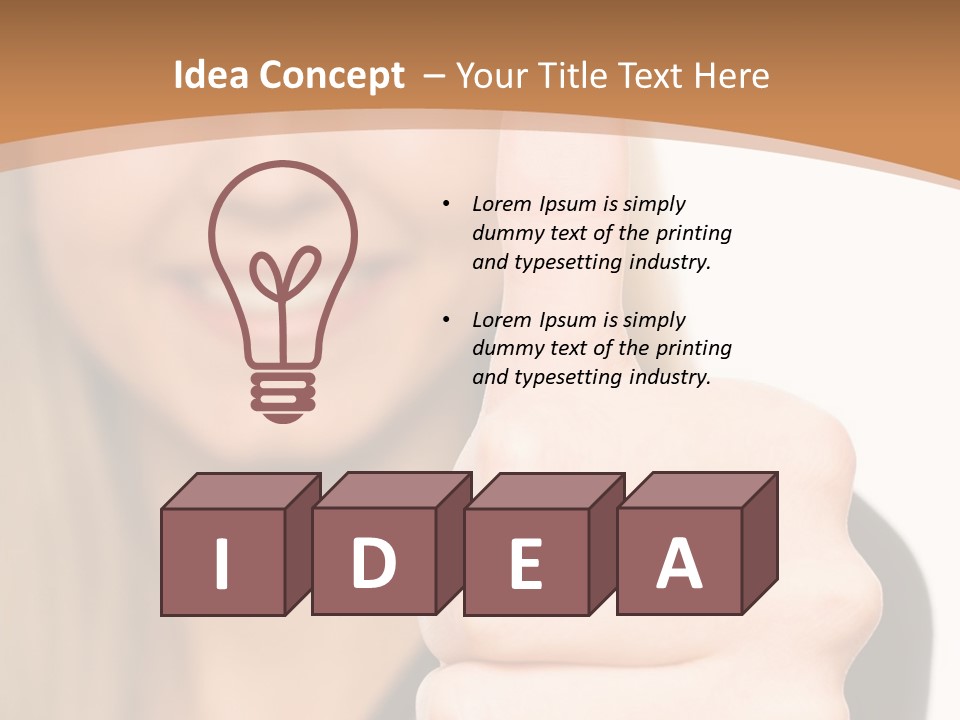 A Woman Giving A Thumbs Up With A Brown Background PowerPoint Template