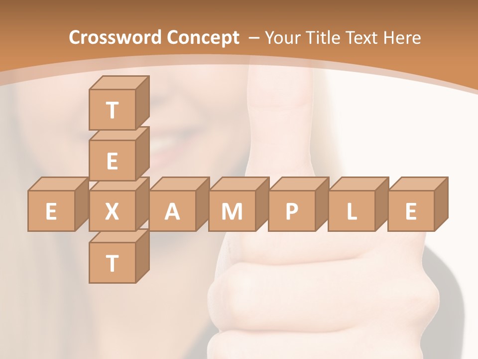 A Woman Giving A Thumbs Up With A Brown Background PowerPoint Template