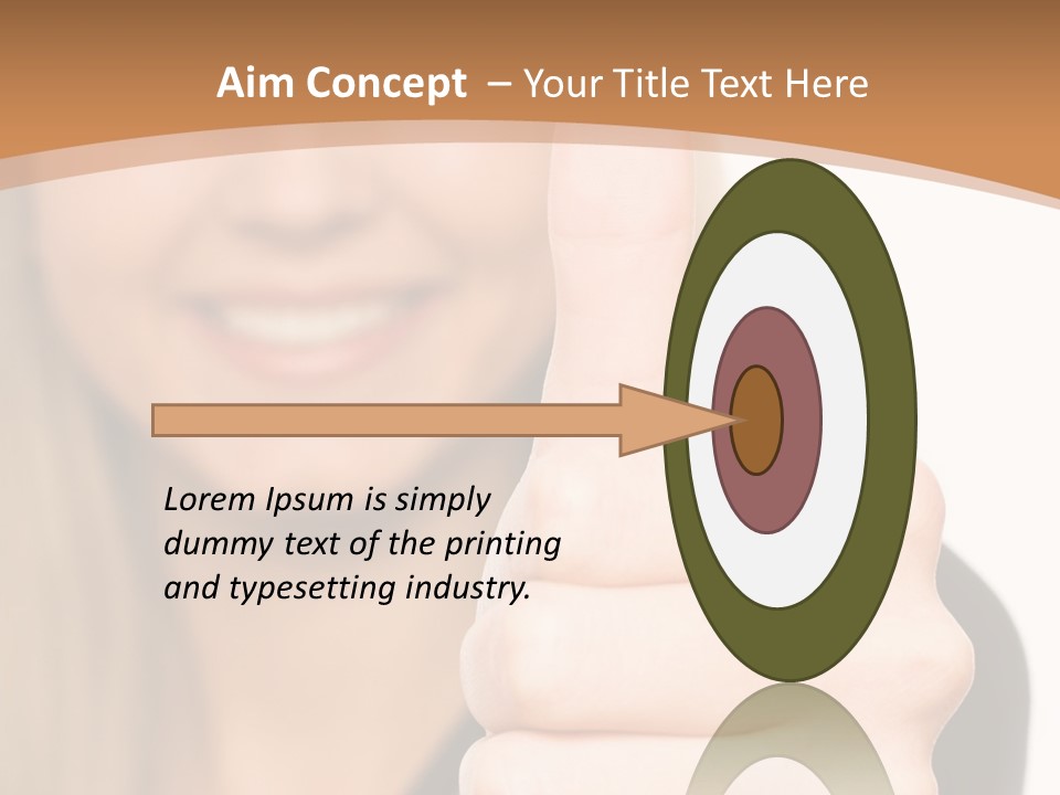 A Woman Giving A Thumbs Up With A Brown Background PowerPoint Template