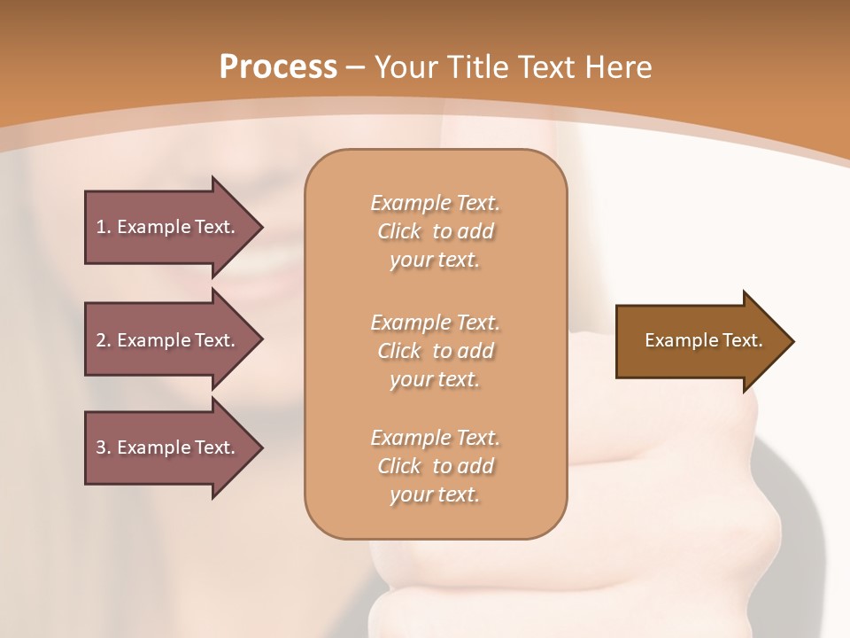 A Woman Giving A Thumbs Up With A Brown Background PowerPoint Template
