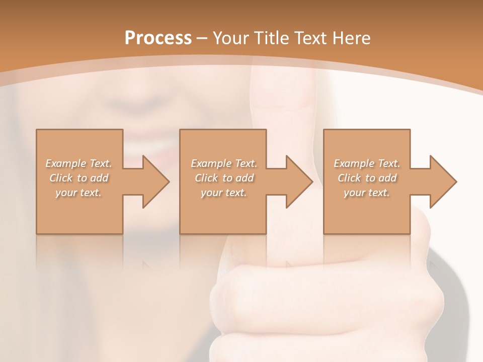 A Woman Giving A Thumbs Up With A Brown Background PowerPoint Template