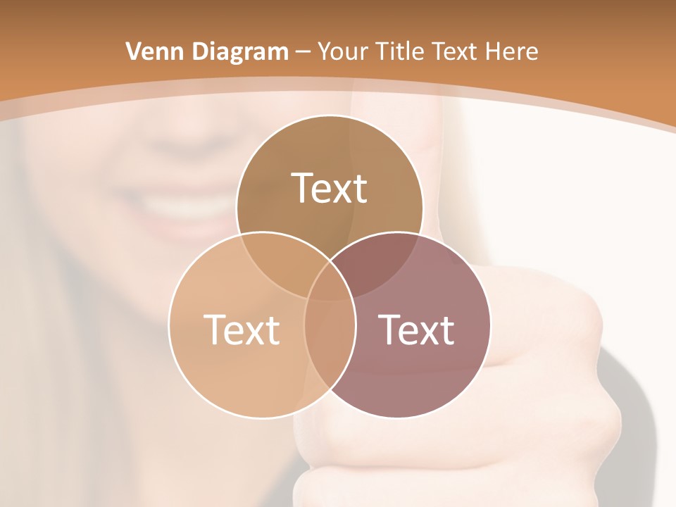 A Woman Giving A Thumbs Up With A Brown Background PowerPoint Template