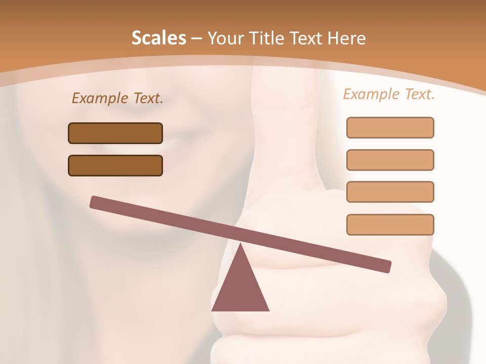 A Woman Giving A Thumbs Up With A Brown Background PowerPoint Template