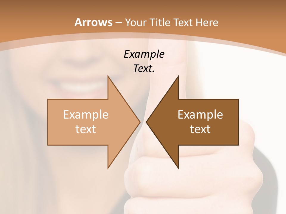 A Woman Giving A Thumbs Up With A Brown Background PowerPoint Template