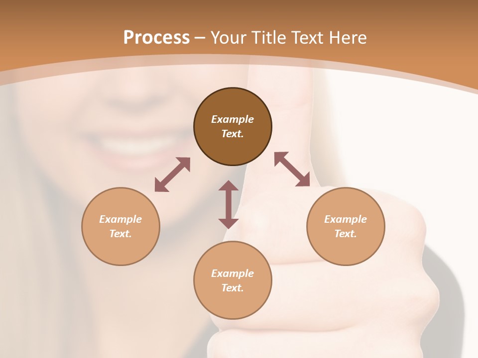 A Woman Giving A Thumbs Up With A Brown Background PowerPoint Template