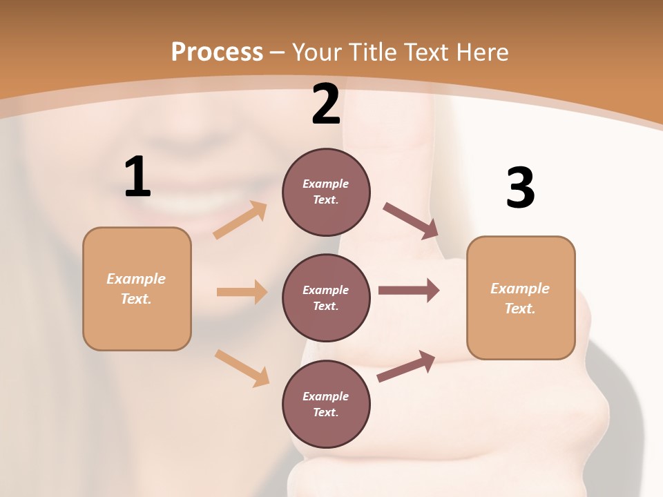 A Woman Giving A Thumbs Up With A Brown Background PowerPoint Template