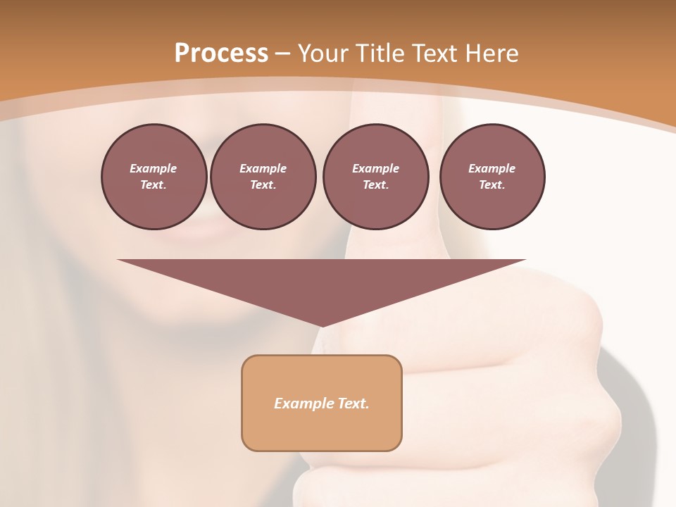 A Woman Giving A Thumbs Up With A Brown Background PowerPoint Template