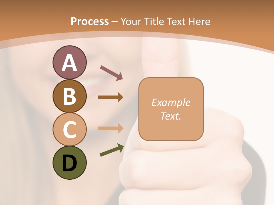 A Woman Giving A Thumbs Up With A Brown Background PowerPoint Template