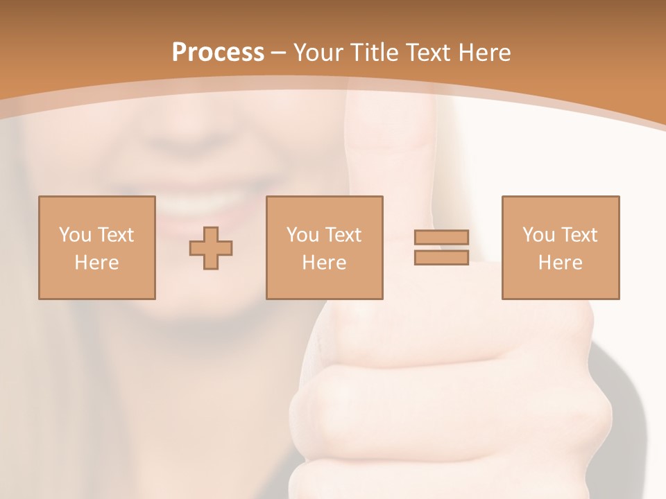 A Woman Giving A Thumbs Up With A Brown Background PowerPoint Template