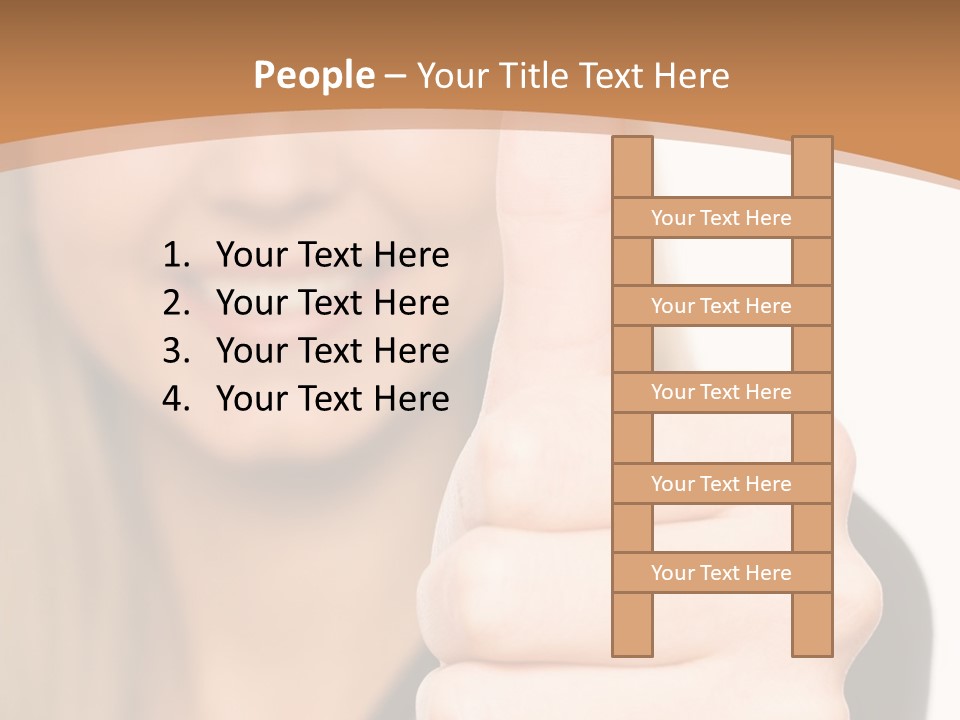 A Woman Giving A Thumbs Up With A Brown Background PowerPoint Template