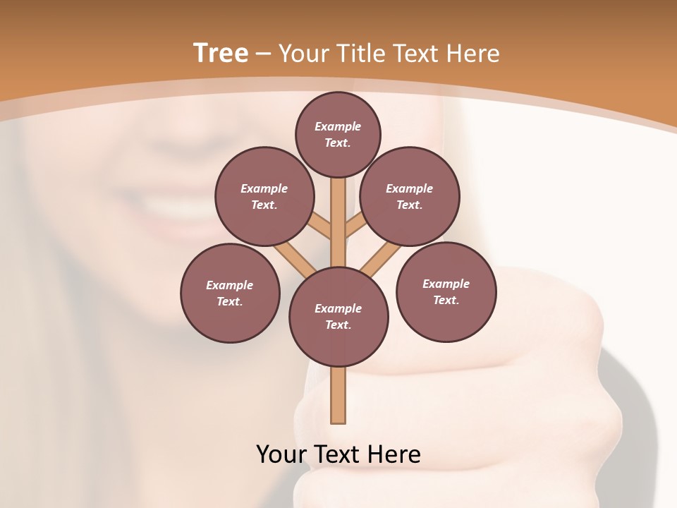 A Woman Giving A Thumbs Up With A Brown Background PowerPoint Template