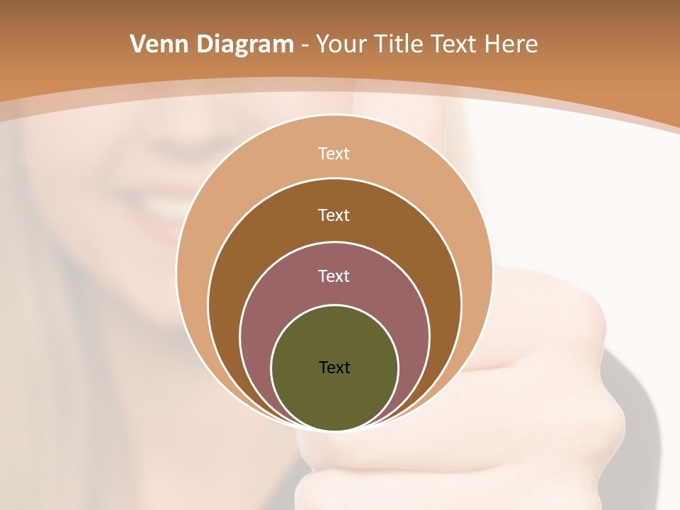 A Woman Giving A Thumbs Up With A Brown Background PowerPoint Template