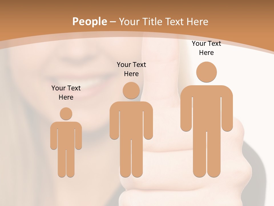 A Woman Giving A Thumbs Up With A Brown Background PowerPoint Template