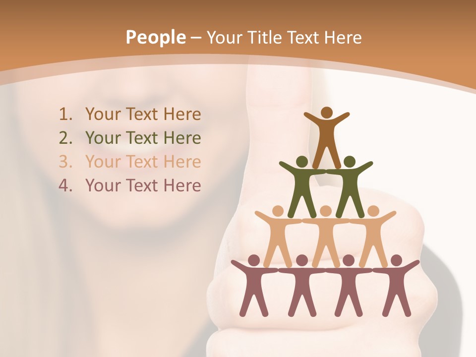 A Woman Giving A Thumbs Up With A Brown Background PowerPoint Template