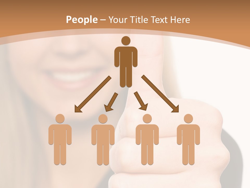 A Woman Giving A Thumbs Up With A Brown Background PowerPoint Template