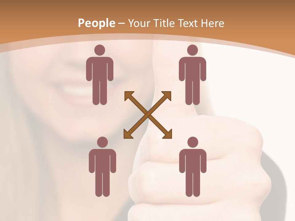 A Woman Giving A Thumbs Up With A Brown Background PowerPoint Template