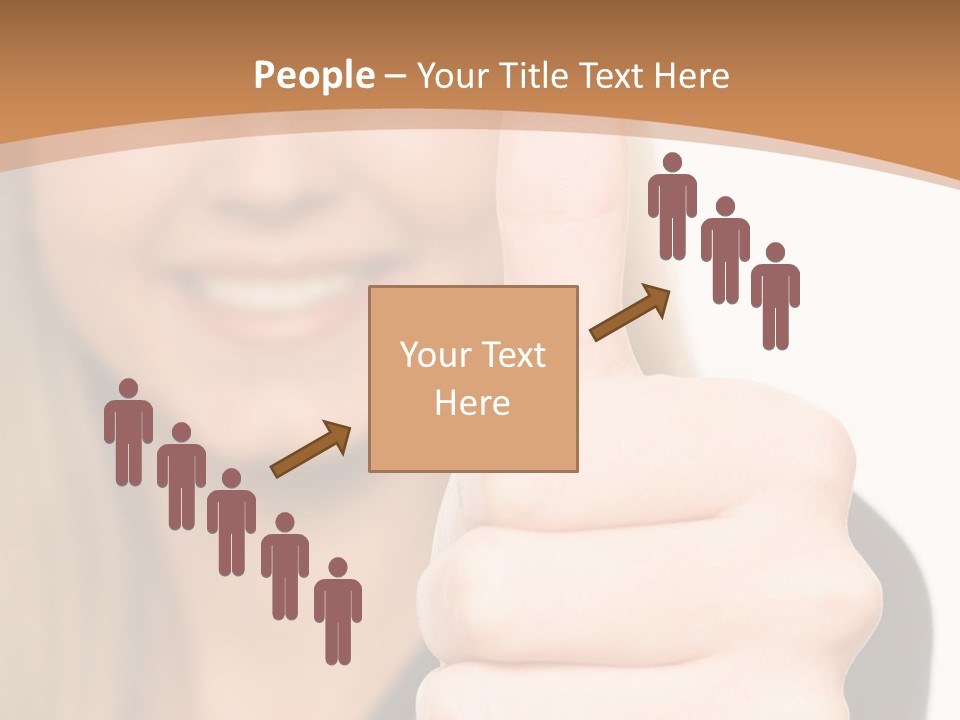 A Woman Giving A Thumbs Up With A Brown Background PowerPoint Template