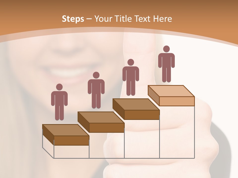 A Woman Giving A Thumbs Up With A Brown Background PowerPoint Template