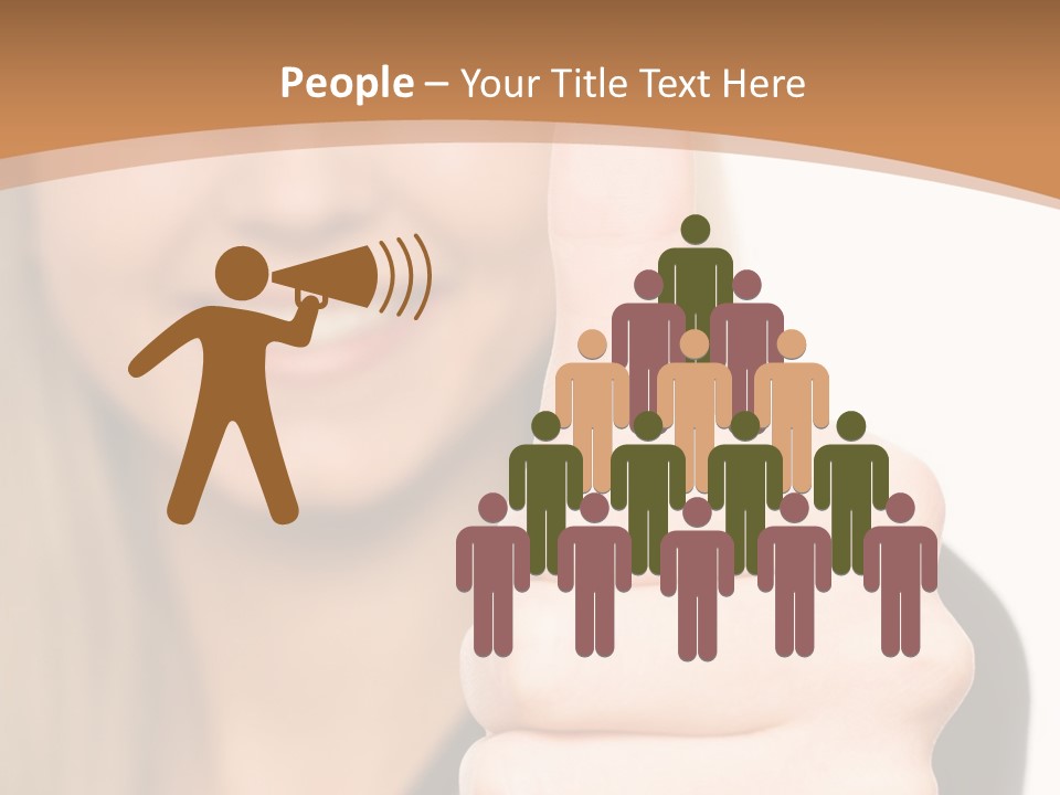 A Woman Giving A Thumbs Up With A Brown Background PowerPoint Template