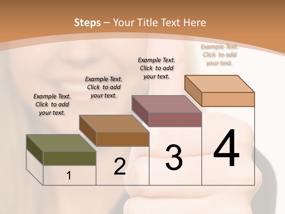 A Woman Giving A Thumbs Up With A Brown Background PowerPoint Template