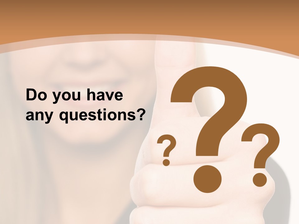 A Woman Giving A Thumbs Up With A Brown Background PowerPoint Template