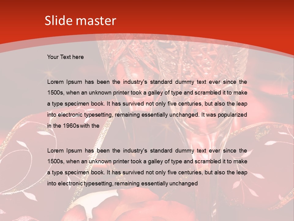 Celebration Table, Rose And Glasses With Champagne PowerPoint Template