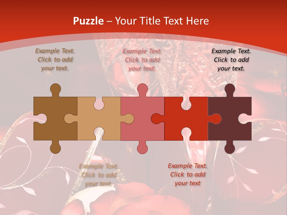 Celebration Table, Rose And Glasses With Champagne PowerPoint Template