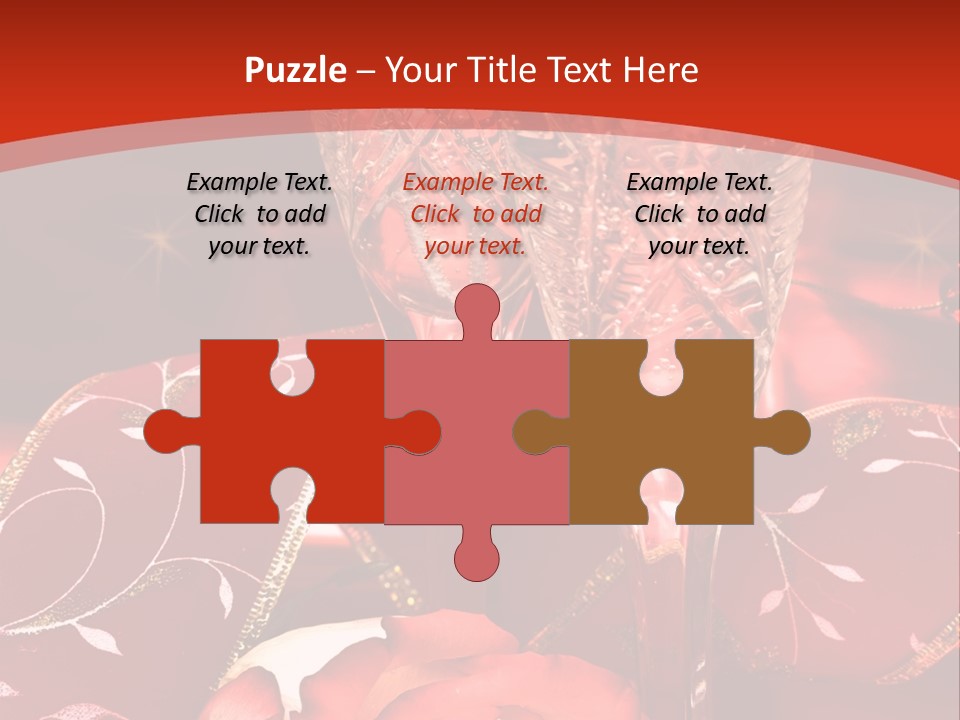 Celebration Table, Rose And Glasses With Champagne PowerPoint Template