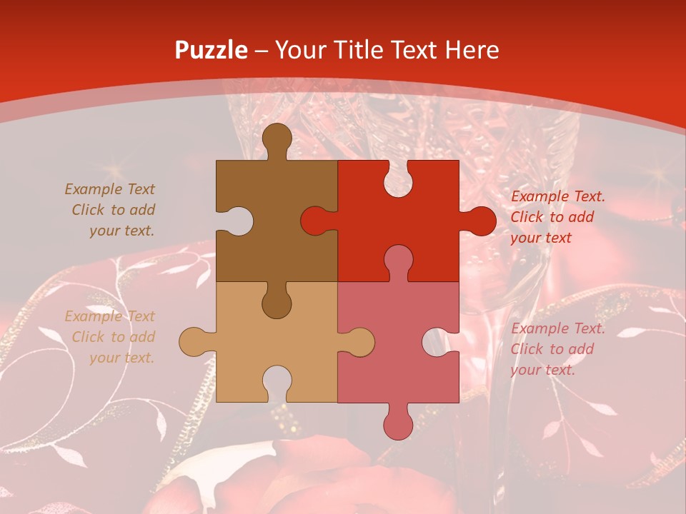 Celebration Table, Rose And Glasses With Champagne PowerPoint Template