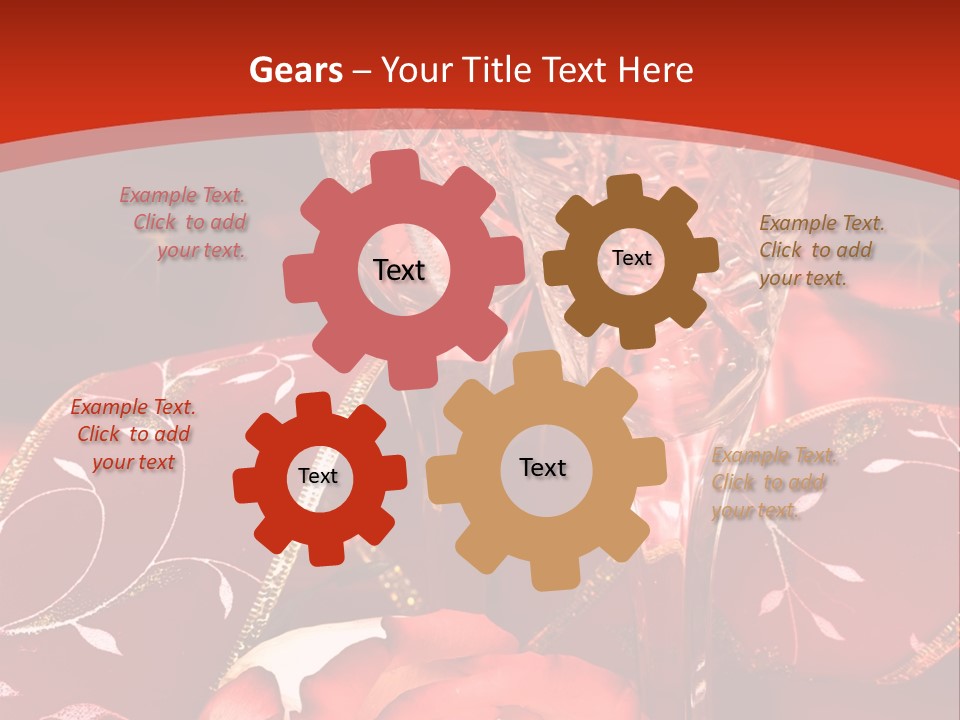 Celebration Table, Rose And Glasses With Champagne PowerPoint Template