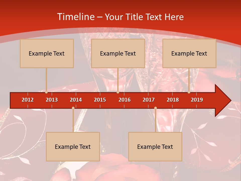 Celebration Table, Rose And Glasses With Champagne PowerPoint Template