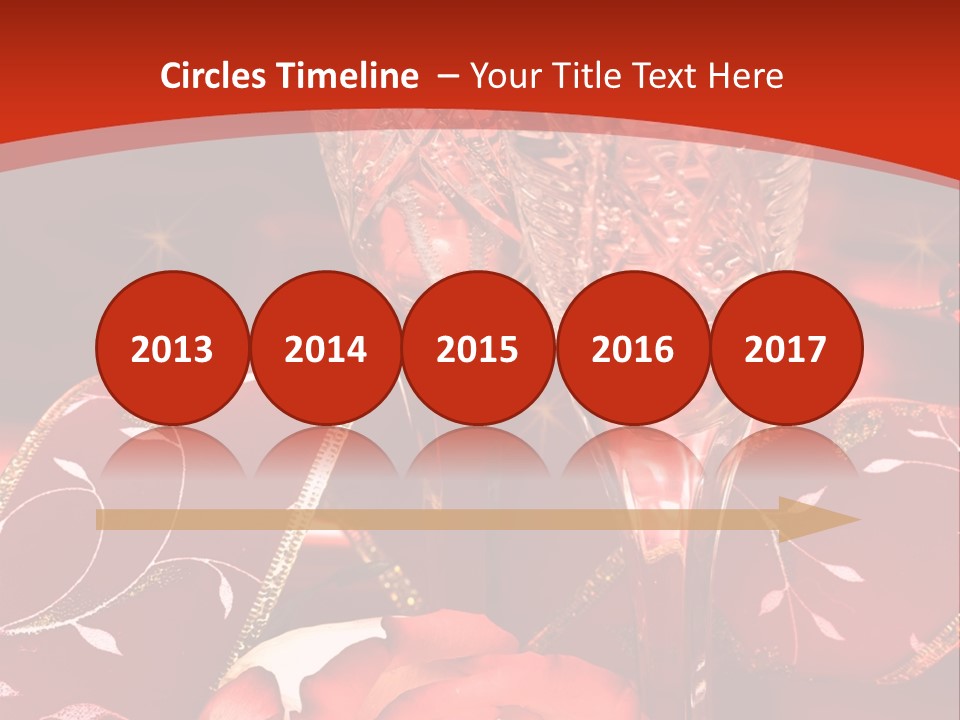 Celebration Table, Rose And Glasses With Champagne PowerPoint Template