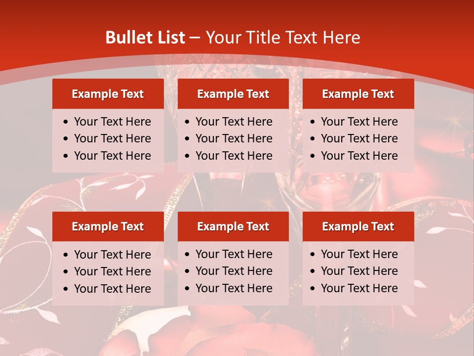 Celebration Table, Rose And Glasses With Champagne PowerPoint Template