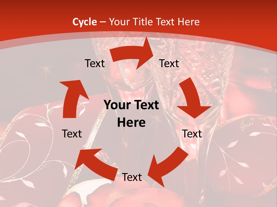 Celebration Table, Rose And Glasses With Champagne PowerPoint Template